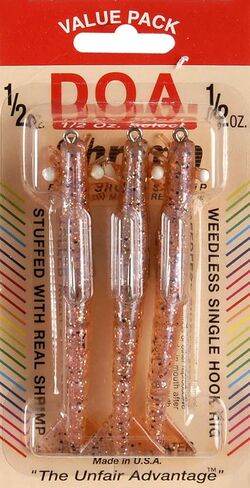 DOA FLV Shrimp New Penny Lure (3-Pack), Brown, 4-Inch in Kuwait
