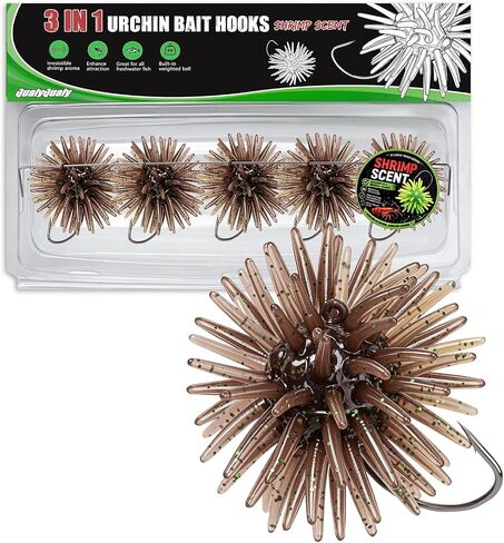 QualyQualy Urchin Bait Hook for Bass Fishing Pre-Rigged Sea Urchin Lures in Kuwait