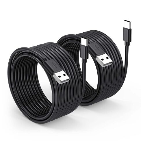 كابل USB A إلى USB C بطول 15 قدم، قطعتان، سلك شاحن وحدة التحكم PS5 in Saudi Arabia