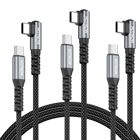 كابل USB C قصير الزاوية إلى USB C بطول 1 قدم، 3 حزم، شحن سريع بقدرة 65 وات in Kuwait