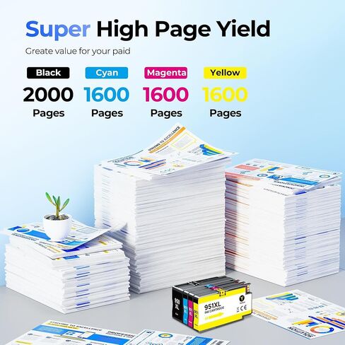 950XL 951XL Ink Compatible for HP 950 951 Ink Cartridges Combo Pack, 4 Pack in Kuwait