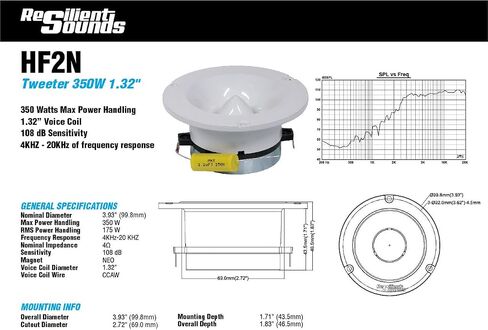 Resilient Sounds HF2N NEO Compression Driver 350W/175W RMS 4OHM in Saudi Arabia