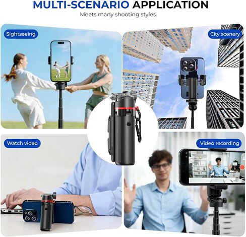 Selfie Stick with Tripod Stand, Extendable Phone Holder with Remote Control, Black and Red in Saudi Arabia