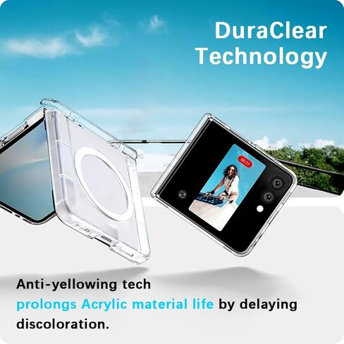 NiceKing Magnetic Case for Samsung Galaxy Z Flip 7, Clear in Saudi Arabia