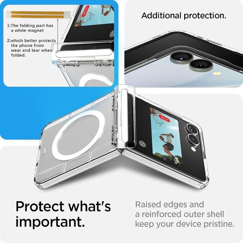 NiceKing Magnetic Case for Samsung Galaxy Z Flip 7, Clear in Saudi Arabia