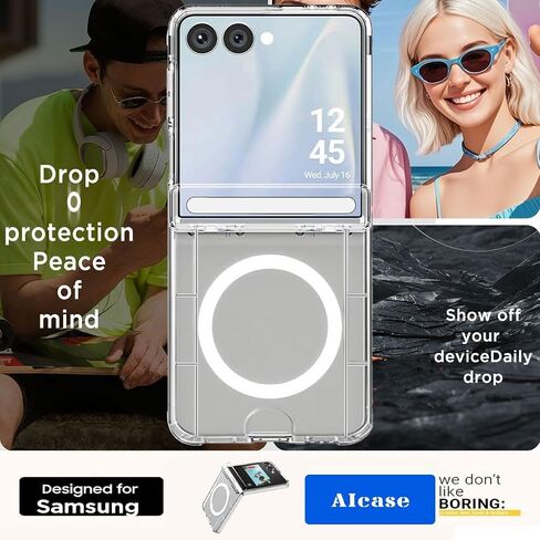 NiceKing Magnetic Case for Samsung Galaxy Z Flip 7, Clear in Saudi Arabia