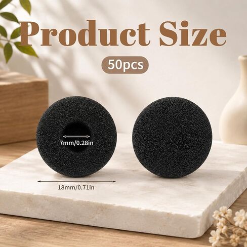 50PCS 0.7" Foam Earbud Covers for Headphones Sponge Covers Ear Buds 18mm in Saudi Arabia