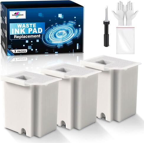 Waste Ink Pad Replacement with Reset Software for Ecotank ET-4800 ET-2800 ET-2803 ET-2720 ET-2400 ET-4700 ET4800 ET2800 ET2803 ET2720 2800 4800 2803 Printers, Waste Ink Pad Maintenance Box (3 Packs) in Kuwait