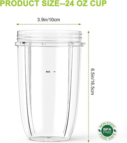 2 Pack 24 oz Blender Cups Compatible with NutriBullet 600W and 900W Blender in Saudi Arabia