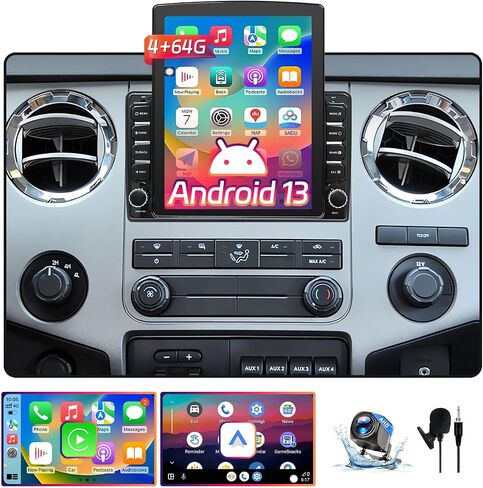10" Android 13 Car Radio Compatible with Ford F150 2004-2008/Ford Expedition 2007-2014/Edge 2007-2010, QLED HD Touchscreen, Wireless CarPlay/Android Auto, GPS, 5G WiFi, SWC, AHD Backup Camera, 2+64GB in Kuwait