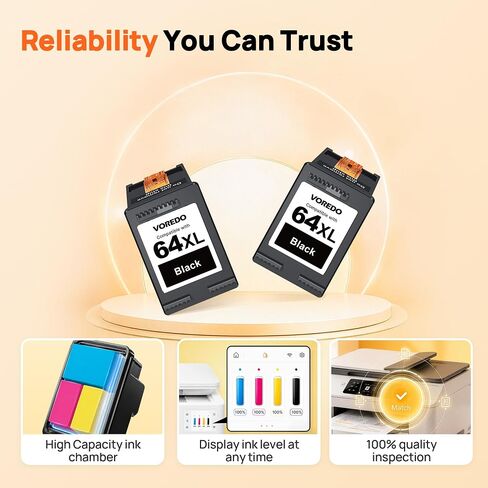64XL Black Ink Cartridge Replacement for HP 64 Black Ink Cartridge (2Pack) in Kuwait