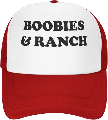 Boobies and Ranch Baseball Hats for Men Adjustable Dad Hat Gift for Men/Women Trucker Cap,Red in Saudi Arabia
