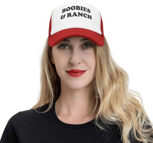 Boobies and Ranch Baseball Hats for Men Adjustable Dad Hat Gift for Men/Women Trucker Cap,Red in Saudi Arabia