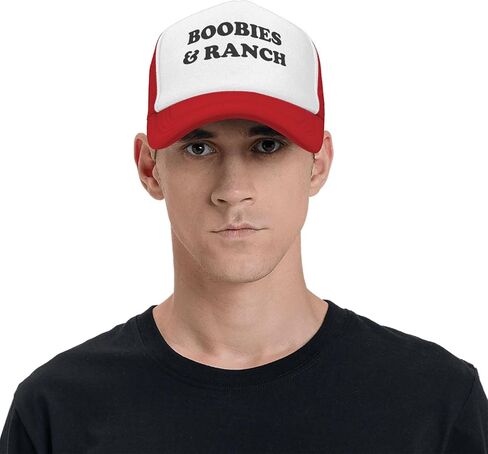 Boobies and Ranch Baseball Hats for Men Adjustable Dad Hat Gift for Men/Women Trucker Cap,Red in Saudi Arabia