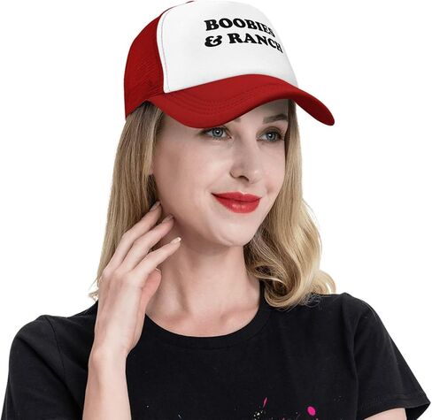 Boobies and Ranch Baseball Hats for Men Adjustable Dad Hat Gift for Men/Women Trucker Cap,Red in Saudi Arabia