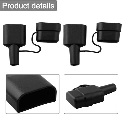 50A Dust Cover Waterproof Cable Sheath with Cap for Caravan Solar RV Wiring Protection Black 2-Pack Bipolar Connector Boot(2pcs-black) in Saudi Arabia