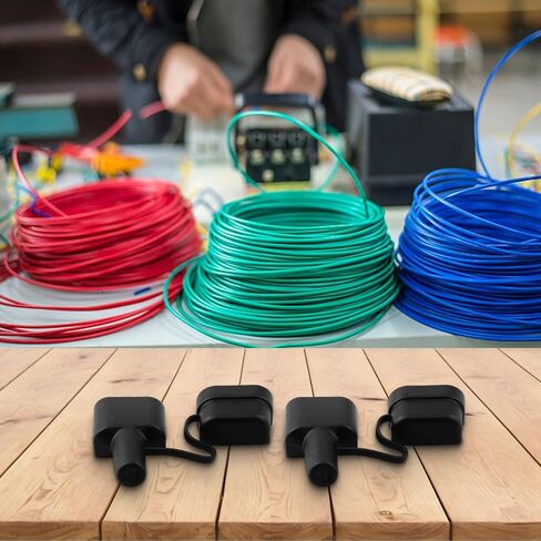 50A Dust Cover Waterproof Cable Sheath with Cap for Caravan Solar RV Wiring Protection Black 2-Pack Bipolar Connector Boot(2pcs-black) in Saudi Arabia