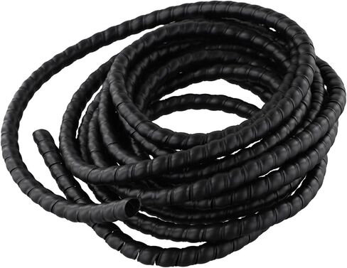 Black Spiral Wrap Cable Protection Hose 5M Hydraulic Hose Guard for Wire Management, Flexible PP Sleeve for Automotive Industrial EV Charging Cables, 8mm 10mm 12mm Options(D-10mm) in Saudi Arabia