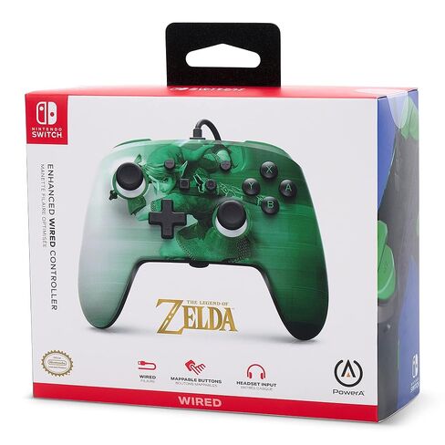 PowerA Enhanced Wired Controller for Nintendo Switch - Heroic Link, Nintendo Switch - OLED Model, Gamepad, Game controller, Wired controller, Officially licensed in Saudi Arabia