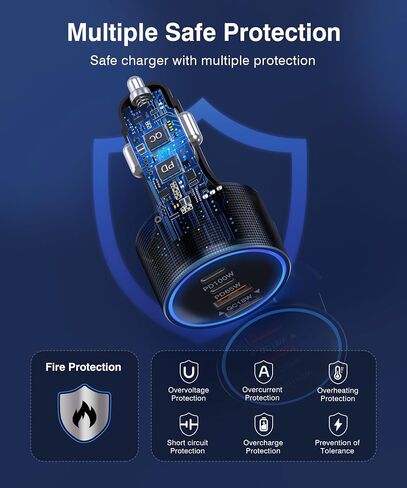 USB C Car Charger Fast Charge,200W Dual PD 4-Port Cigarette Lighter Adapter in Saudi Arabia
