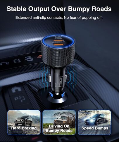 USB C Car Charger Fast Charge,200W Dual PD 4-Port Cigarette Lighter Adapter in Saudi Arabia