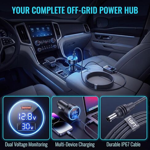 Starlink Mini Car Adapter 12v to 30v, 10FT Cable, PD-45W+USB-30W, 3 in 1 in Saudi Arabia