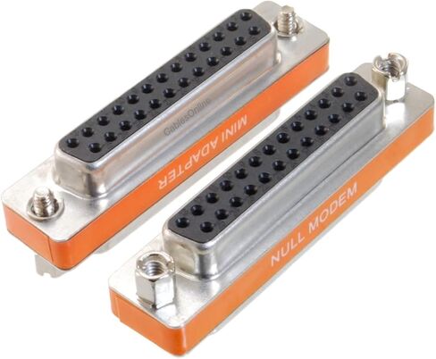 CablesOnline DB25 Null Modem Female to Female Slimline Data Transfer Adapter/Gender Changer, (2-Pack) (AD-N03M-2) in Saudi Arabia