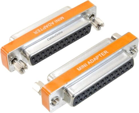 CablesOnline DB25 Null Modem Female to Female Slimline Data Transfer Adapter/Gender Changer, (2-Pack) (AD-N03M-2) in Saudi Arabia