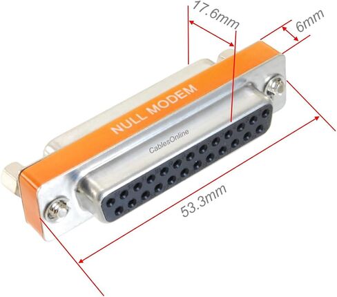 CablesOnline DB25 Null Modem Female to Female Slimline Data Transfer Adapter/Gender Changer, (2-Pack) (AD-N03M-2) in Saudi Arabia