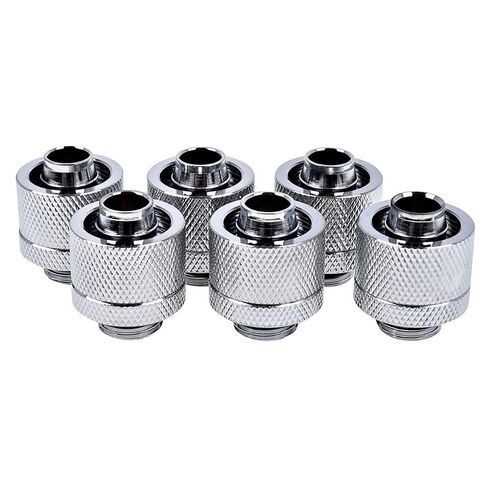 Alphacool Eiszapfen G1/4" to 10mm ID, 16mm OD Compression Fitting for Soft Tubing, Deep Black, 6-Pack in Saudi Arabia