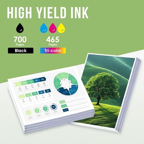 62XL Ink Cartridges Black and Color Replacement for HP Ink 62XL 2 Pack in Kuwait