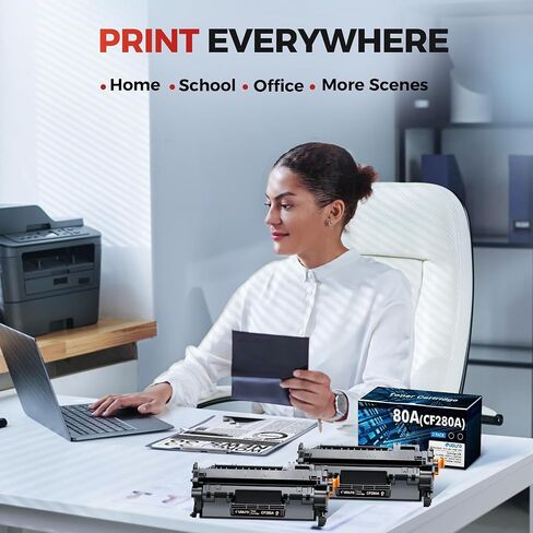 80A Toner Cartridge for HP Printer Pro 400 M401n M401dn CF280X CF280A 2 PK in Saudi Arabia