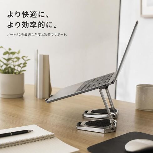 Foldable Aluminum Alloy Laptop Stand with Heat Dissipation Design for Home Office Desk Setup Suitable for Pro and Tablet Use in Saudi Arabia