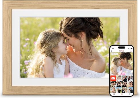 Frameo 10.1 Inch WiFi Digital Picture Frame, Smart Cloud Electronic Photo Frame with HD IPS Touch Screen Slideshow 32GB Memory Auto-Rotate Wall Mount, Share Photos/Videos from Phone - Gifts for Mom in Saudi Arabia