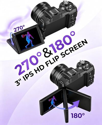 كاميرات للتصوير الفوتوغرافي كاميرا رقمية 5K WiFi 80MP UHD ضبط تلقائي للصورة تسجيل الدخول in Kuwait