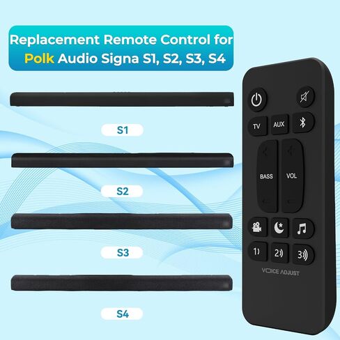 Replacement Universal Polk Soundbar Remote for Polk Audio Signa S1/S2/S3/S4 Ultra-Slim Sound Bar, RE6214-1 RE62141, No Programming Required in Saudi Arabia
