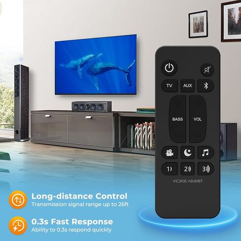 Replacement Universal Polk Soundbar Remote for Polk Audio Signa S1/S2/S3/S4 Ultra-Slim Sound Bar, RE6214-1 RE62141, No Programming Required in Saudi Arabia
