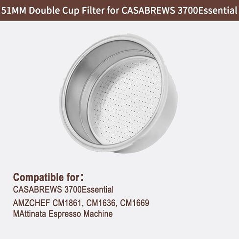 51mm Double Cup Espresso Filter Basket for CASABREWS 3700 Essential in Saudi Arabia