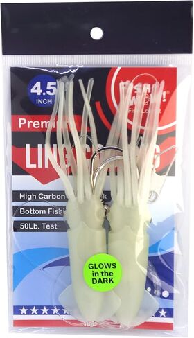 20pks 5-Color 4.5" Fishing Ling Cod Rig Twin Bulb Squids Rockfish Bait lingcod rockcod Rigged Soft Lure in Saudi Arabia