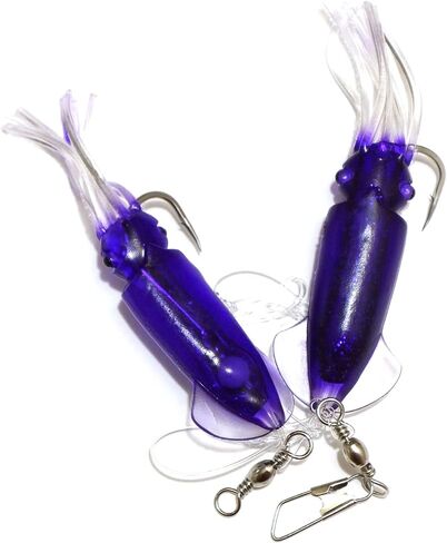 20pks 5-Color 4.5" Fishing Ling Cod Rig Twin Bulb Squids Rockfish Bait lingcod rockcod Rigged Soft Lure in Saudi Arabia