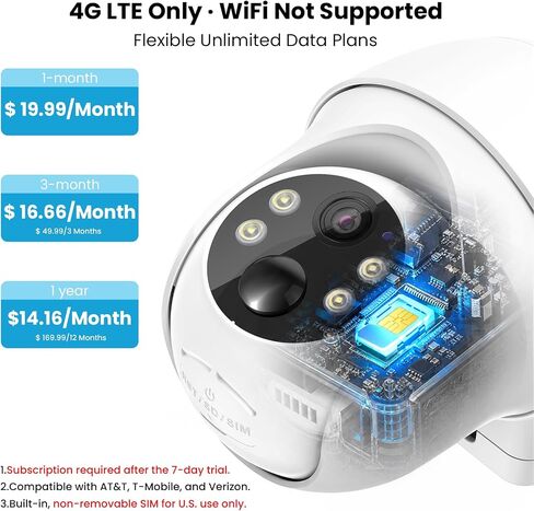 ieGeek 4G LTE Cellular Security Camera Wireless Outdoor, No WiFi Battery Powered Cameras with Solar Panel, 2K HD Color Night Vision, 2-Way Audio, 360° PTZ, PIR Motion Sensor(Subscription Required) in Saudi Arabia