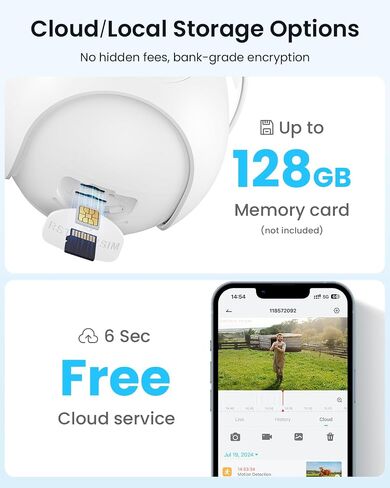 ieGeek 4G LTE Cellular Security Camera Wireless Outdoor, No WiFi Battery Powered Cameras with Solar Panel, 2K HD Color Night Vision, 2-Way Audio, 360° PTZ, PIR Motion Sensor(Subscription Required) in Saudi Arabia