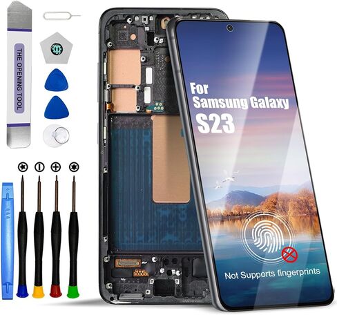 for Samsung Galaxy S23 LCD Screen Replacement Touch Digitizer Display Assembly with Frame for Samsung Galaxy SM-S911B SM-S911U with Repair Parts Kits(Black, No Fingerprint)【US Version】 in Saudi Arabia