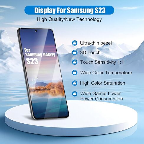 for Samsung Galaxy S23 LCD Screen Replacement Touch Digitizer Display Assembly with Frame for Samsung Galaxy SM-S911B SM-S911U with Repair Parts Kits(Black, No Fingerprint)【US Version】 in Saudi Arabia