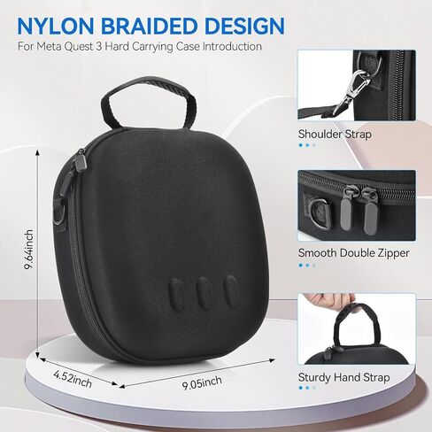 M eta Q uest 3/3S case Large capacity accessory storage bag, compatible with battery headband and controller VR helmet and controller accessories, hard shell portable travel protective case in Kuwait