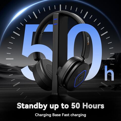 Wantek Wireless Headset with Mic for Work, Bluetooth Headset for Computer in Kuwait
