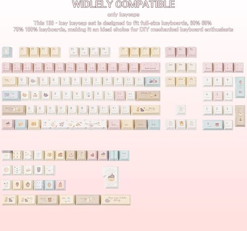 PBT Keycaps Rabbit Party Pink Cute 147 Keys Key Cap for Cherry MX in Kuwait