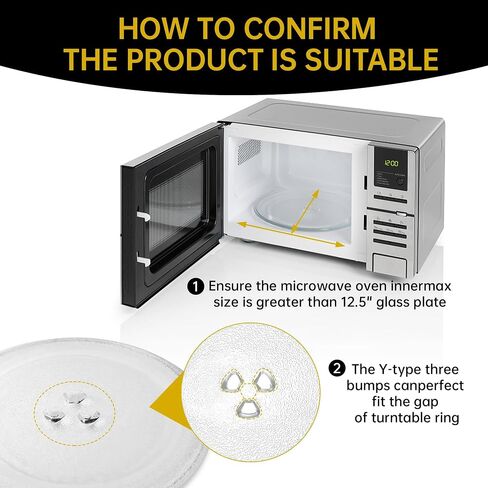 12.75" Microwave Glass Turntable Plate, 12.75" / 32.4cm Microwave Tray Replacement Glass Plate, Glass Tray Replacement for LG, GE, Magic Chef, Hotpoint, Panasonic, Kenmore, etc in Saudi Arabia