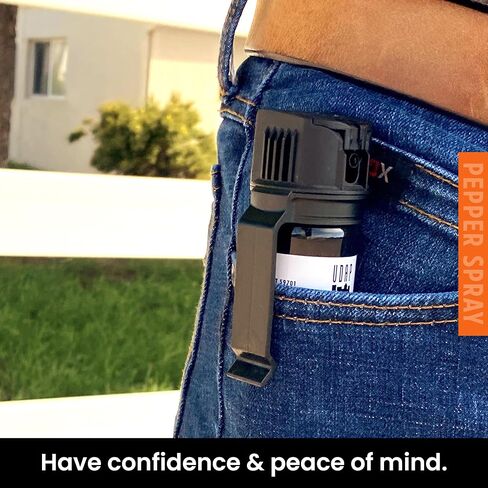 UDAP 3C Pepper Power Jogger Fogger Pepper Spray مع مشبك للنساء والرجال والعدائين وراكبي الدراجات، دفاع ذاتي مضغوط ساخن OC، نمط انفجار قوي، حاجز ضباب 10 أقدام، 1.9 أونصة in Kuwait