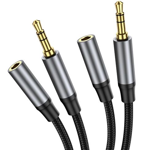 Headphone Extension Cable 3.3FT, 2 Pack Aux 3.5mm Extension Cable Male to Female Hi Fi Sound Stereo Extender Cord for Home/Car Speakers, Smartphones, Headphones, Tablets. in Saudi Arabia